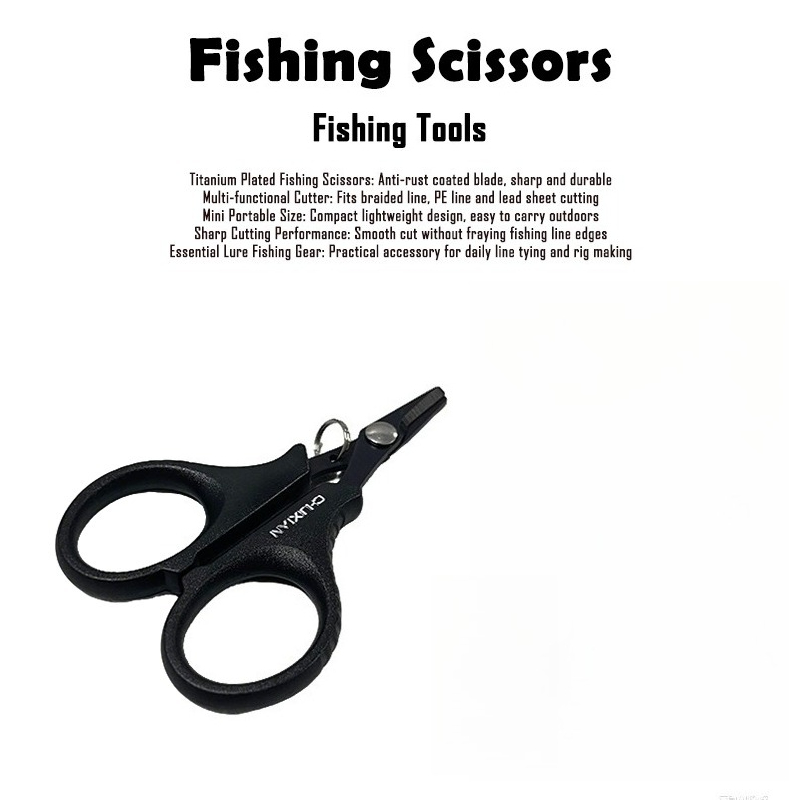 Fishing Line Cutter - กรรไกรตกปลาเคลือบไทเทเนียม 1 ชิ้น ป้องกันสนิม ตัดสายถัก ตัดแผ่นตะกั่ว